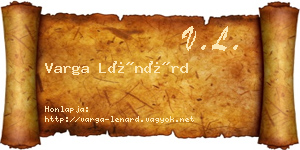 Varga Lénárd névjegykártya